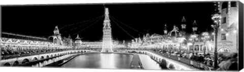 Framed Luna Park at Night, Coney Island Print