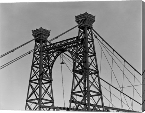 Framed Pedestrian Suspension Bridge, Close Up Print