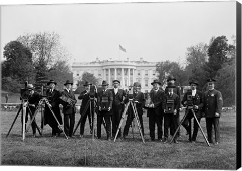 Framed Press Correspondents and Photographers on White House Lawn Print