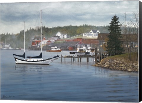 Framed Tranquil Harbor Print