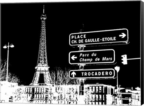 Framed Photograph of street signs in Paris - Black Print