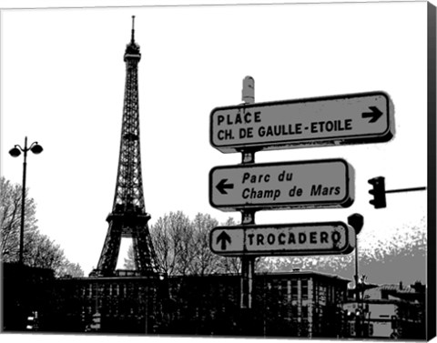 Framed Photograph of street signs in Paris Print