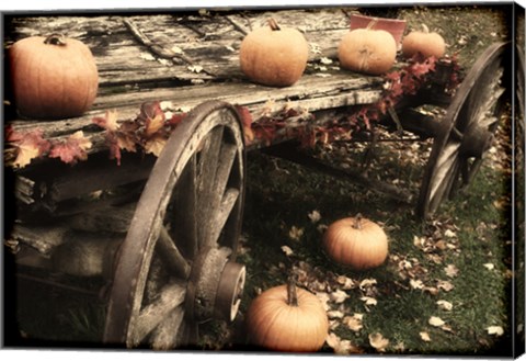 Framed Pumpkin Wagon Print