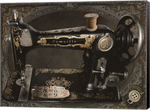 Framed Vintage Sewing Machine Print