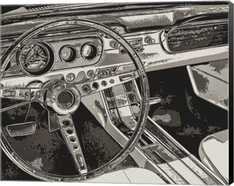 Framed Vintage Car Dashboard Print