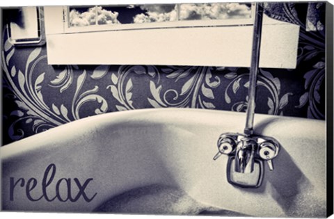 Framed Relax In Blue Print