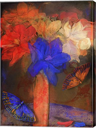 Framed Blue Magnolia Print