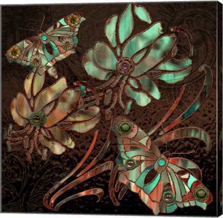 Framed Copper Butterflies Print