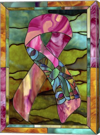 Framed Breast Cancer Ribbon Print