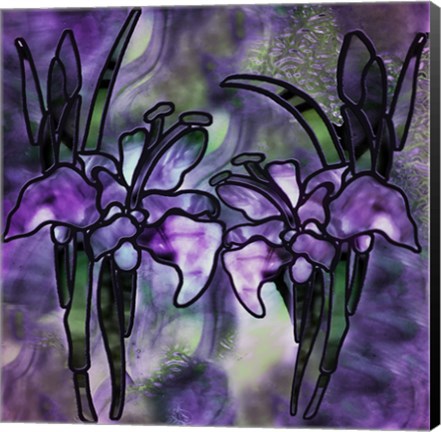 Framed Stained Glass Orchids Print