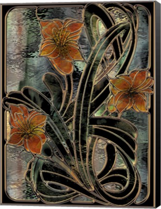 Framed Art Nouveau Parabolas Print