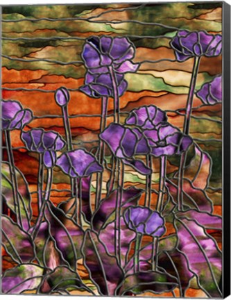 Framed Stained Glass Poppies Print