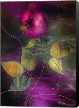 Framed Stained Glass Rose Print