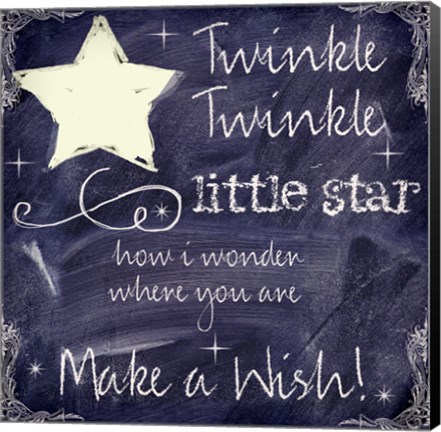 Framed Chalkboard Nursery Rhymes I Print