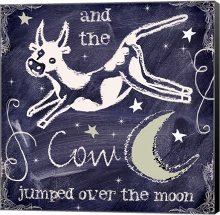 Framed Chalkboard Nursery Rhymes IV Print