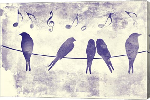 Framed Blue Songbirds Print