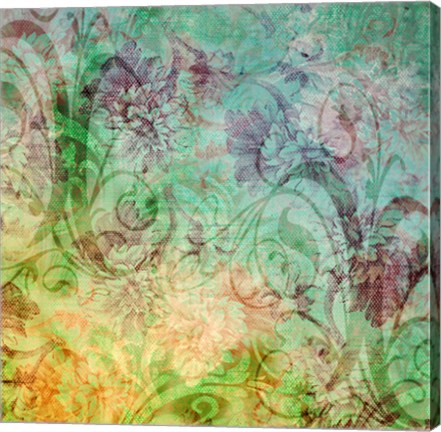 Framed Hat Pattern Colorized Redux I Print