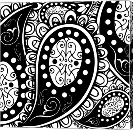 Framed Paisley Party B/W Print