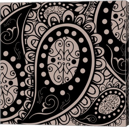 Framed Paisley Party Beige Print