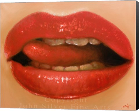 Framed Lips 2 Print