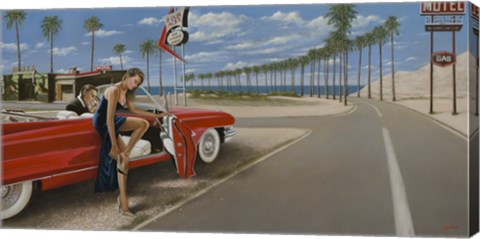 Framed Red Convertible Print