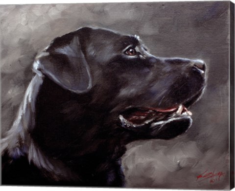Framed Black Lab 5 Print