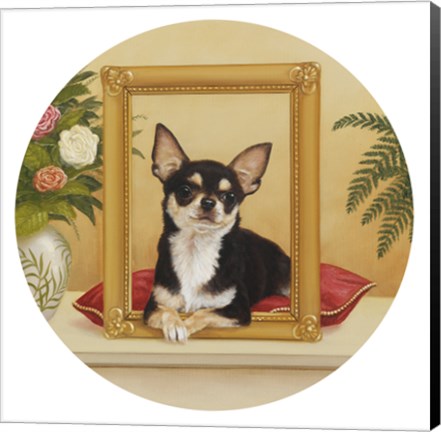Framed Chihuahua Mona Lisa Print