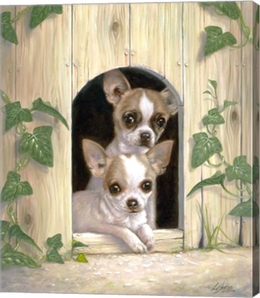 Framed Chihuahua&#39;s In Doghouse Print