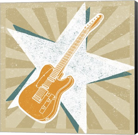 Framed Guitar No. 1 Carnival Style Print