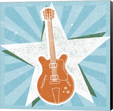 Framed Guitar No. 2 Carnival Style Print