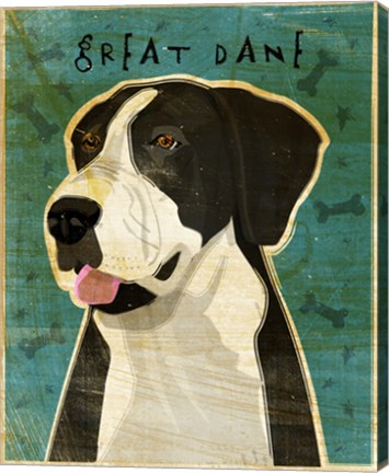 Framed Black Great Dane 2 Print