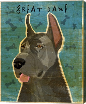 Framed Great Dane Blue Print