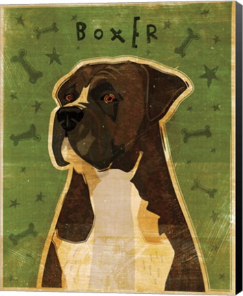 Framed Boxer - Brindle Print