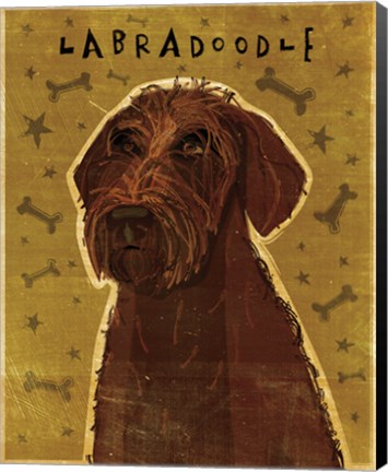 Framed Chocolate Labradoodle Print