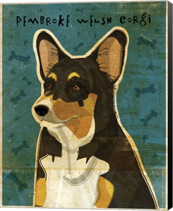 Framed Pembroke Welsh Corgi - Tri-Color Print