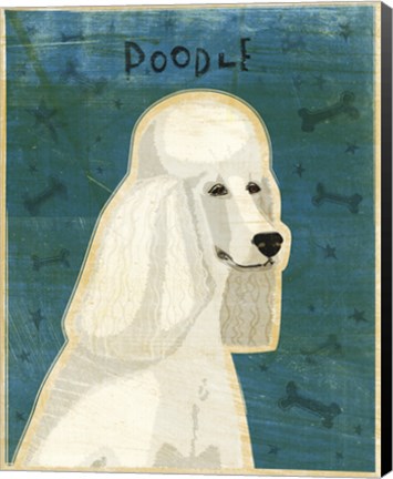 Framed Poodle (white) Print