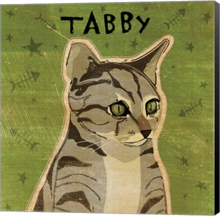 Framed Tabby (grey) Print