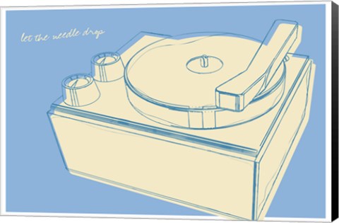 Framed Lunastrella Record Player Print