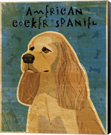 Framed American Cocker Spaniel (buff) Print