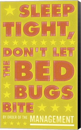 Framed Sleep Tight, Don&#39;t Let the Bed Bugs Bite (green &amp; orange) Print