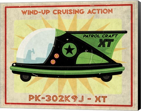 Framed Patrol Craft XT Box Art Tin Toy Print