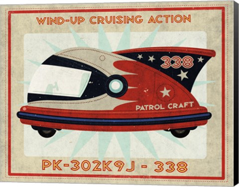Framed Patrol Craft 338 Box Art Tin Toy Print