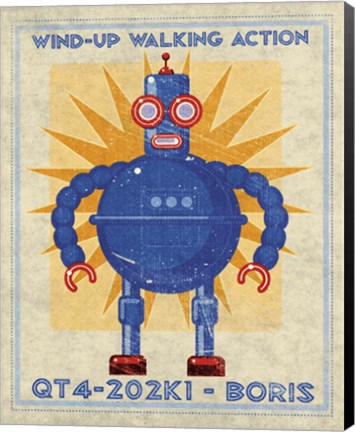 Framed Boris Box Art Robot Print