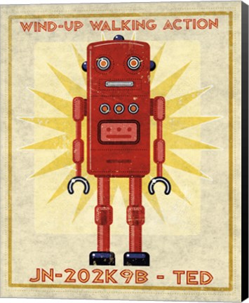 Framed Ted Box Art Robot Print