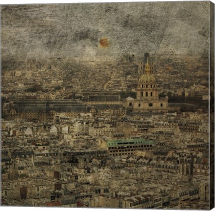 Framed Paris Skyline III Print