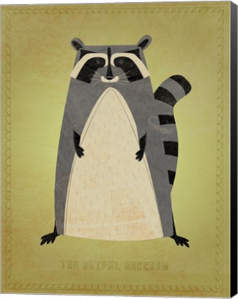 Framed Artful Raccoon Print