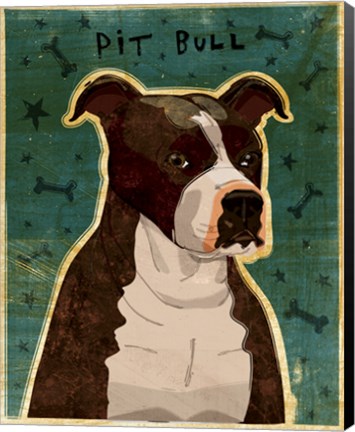 Framed Pit Bull (Brindle) Print