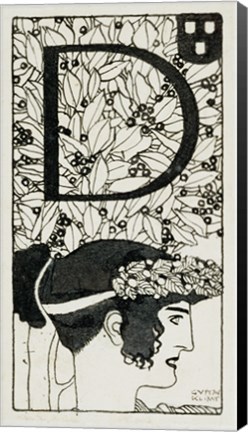 Framed Initial &quot;&quot;D&quot;&quot;  Used In The Third Issue Of &quot;&quot;Ver Sacrum&quot;&quot;, 1898 Print