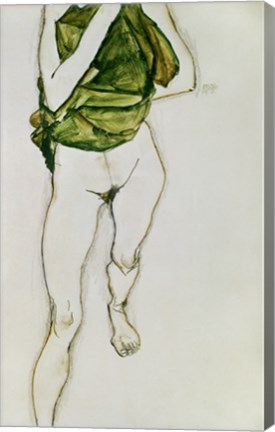 Framed Striding Torso In Green Shirt, 1913 Print