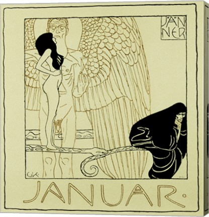 Framed Calendar Page for January 1901 For &quot;&quot;Ver Sacrum&quot;&quot; Print